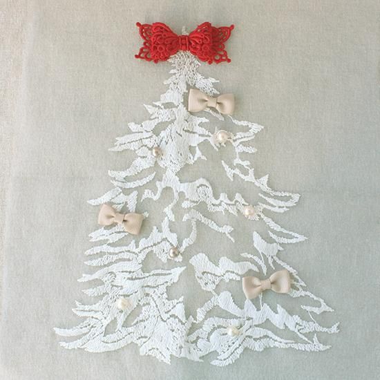 36352-ツリータペストリー白【1枚】【デザインレースユキ】