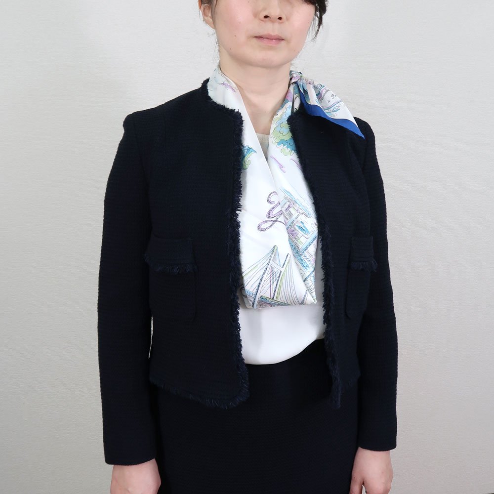 YOKOHAMAスケッチ(CMK-141) 伝統横濱スカーフ 大判 シルクツイル スカーフ　入卒園ママおすすめ