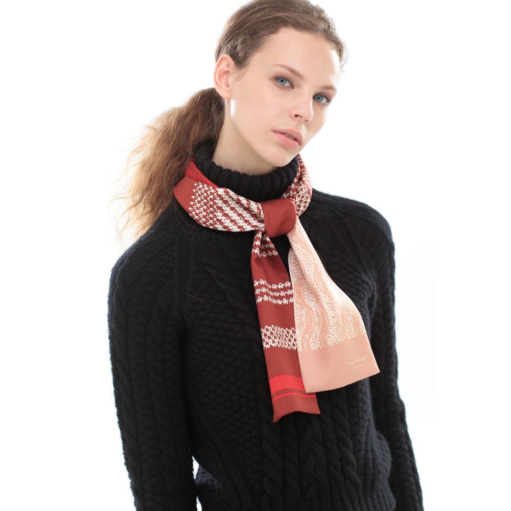 Knitting Fabric(NGP-131N) 【the PORT by marca】 シルクツイル ナロースカーフ （全４色） 僅少の画像3
