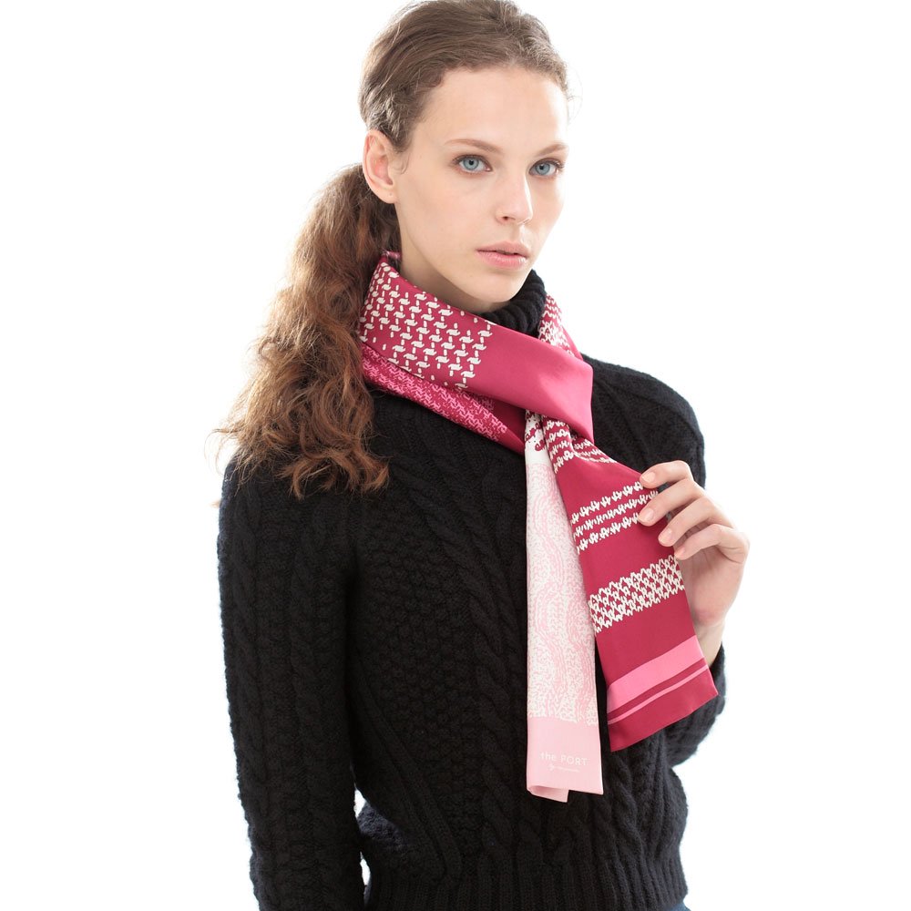 Knitting Fabric(NGP-131N) 【the PORT by marca】 シルクツイル ナロースカーフ （全４色） 僅少の画像7