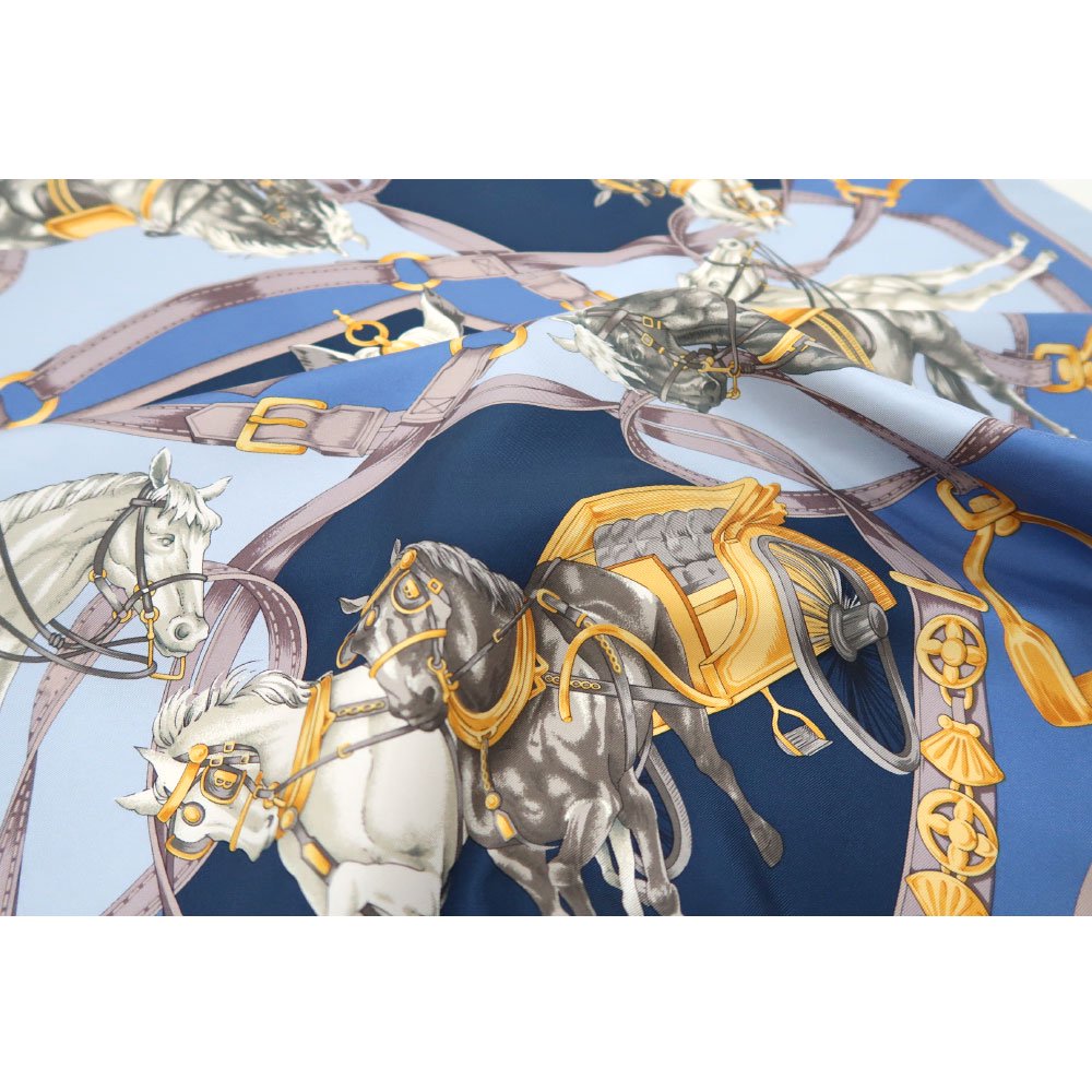 HORSE(CM9-340) 伝統横濱スカーフ 大判 シルクツイル スカーフ （全4色）の画像13