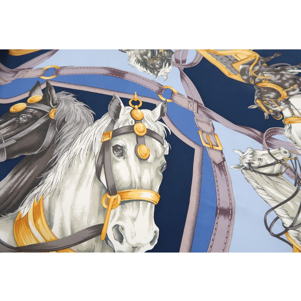 HORSE(CM9-340) 伝統横濱スカーフ 大判 シルクツイル スカーフ （全4色）の画像14