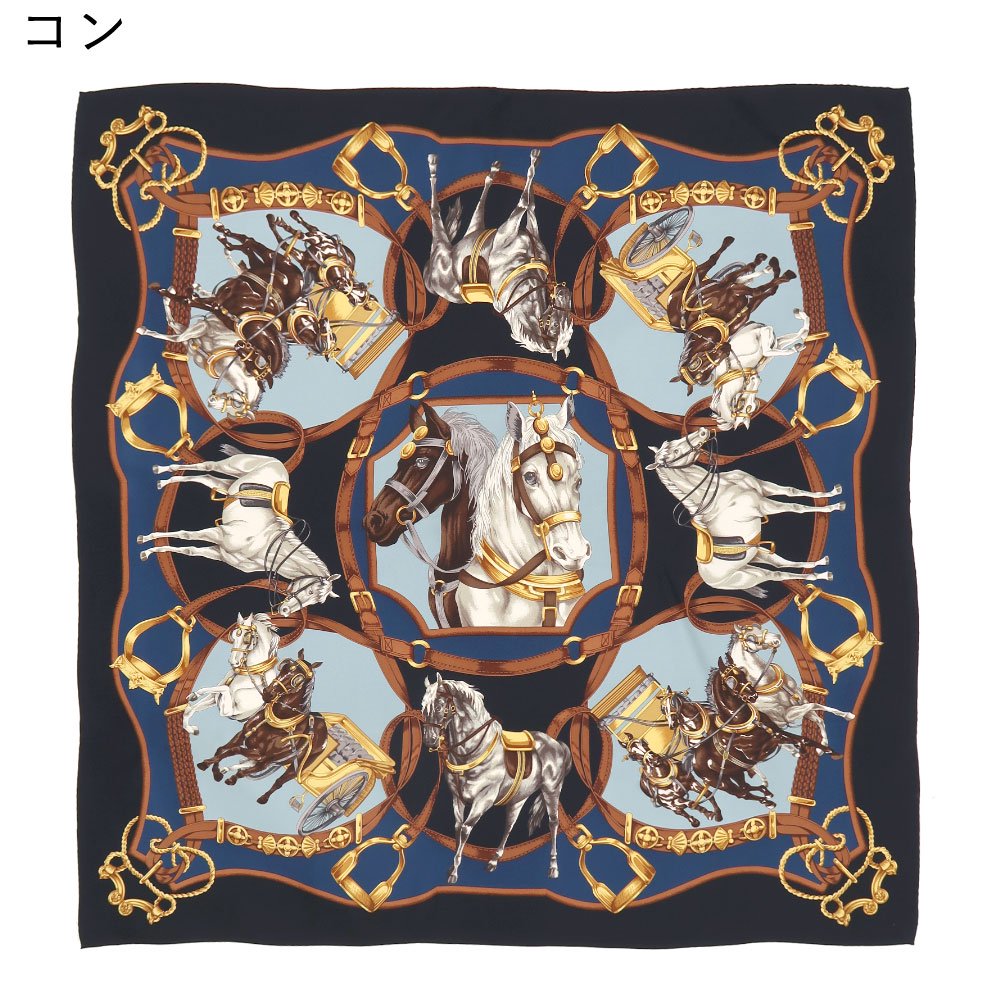 HORSE(CM9-340) 伝統横濱スカーフ 大判 シルクツイル スカーフ （全4色）の画像2