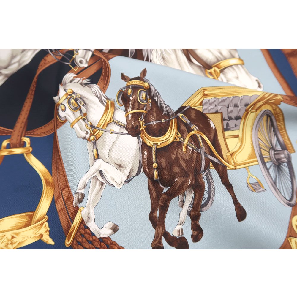 HORSE(CM9-340) 伝統横濱スカーフ 大判 シルクツイル スカーフ （全4色）の画像4