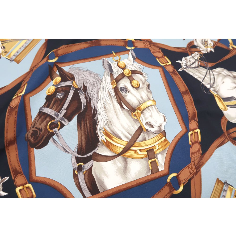 HORSE(CM9-340) 伝統横濱スカーフ 大判 シルクツイル スカーフ （全4色）の画像5