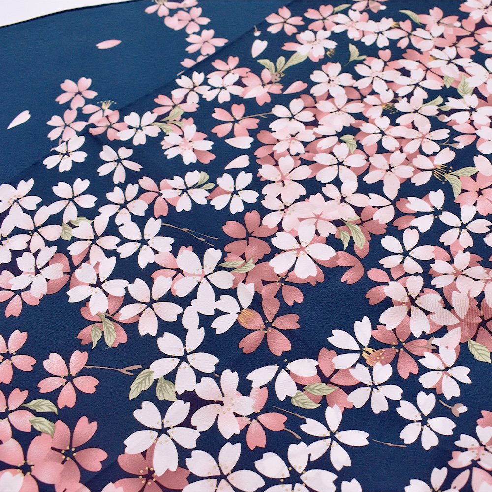 しだれ桜(CFD-021) 伝統横濱スカーフ 大判 シルクツイル スカーフ
