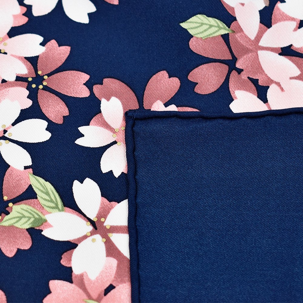 しだれ桜(CFD-021) 伝統横濱スカーフ 大判 シルクツイル スカーフ （全3色）の画像6