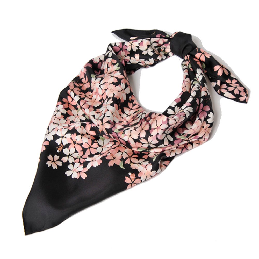 しだれ桜(CFD-021) 伝統横濱スカーフ 大判 シルクツイル スカーフ （全3色）の画像9
