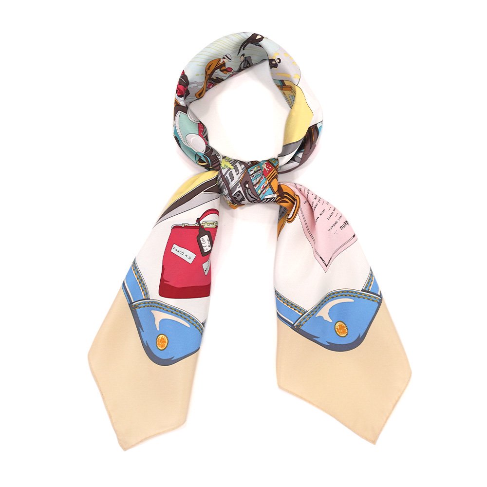 トラベル(CM6-836) 伝統横濱スカーフ 大判 シルクツイル スカーフ （全４色）