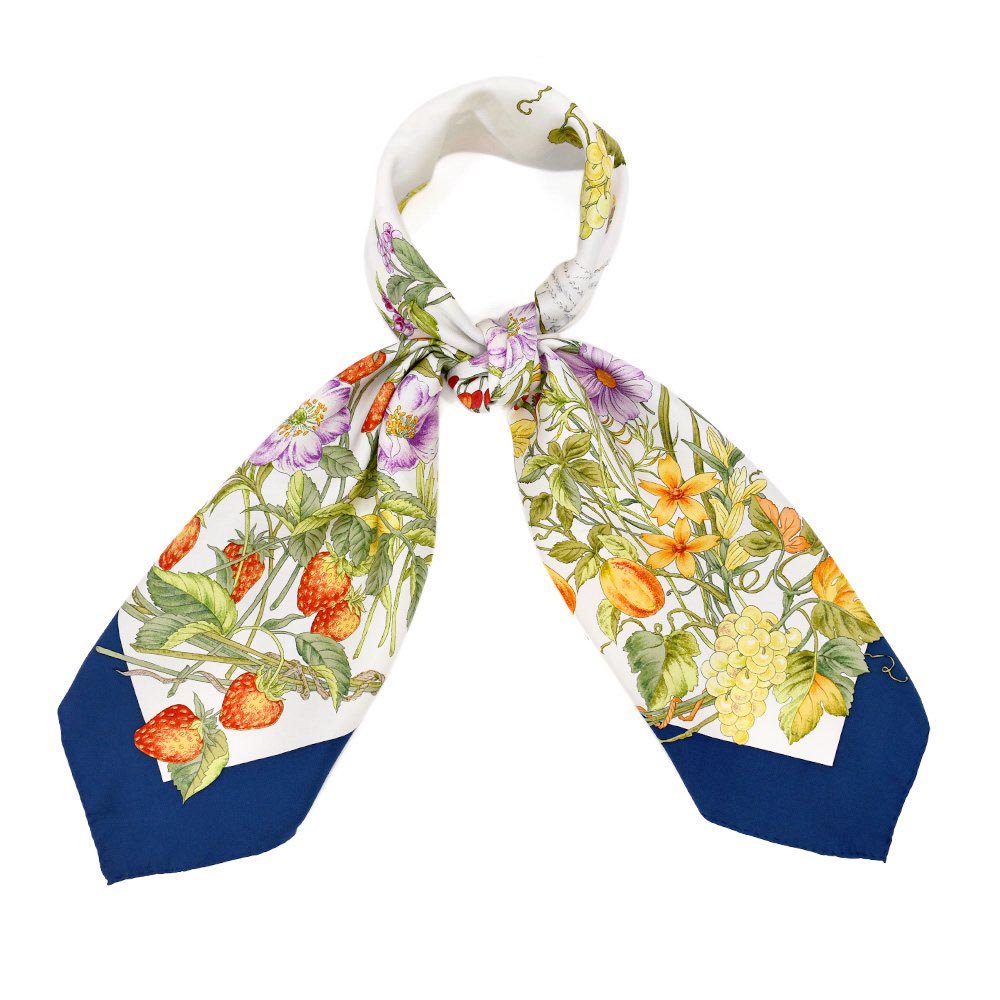 四季のツリー花(CFE-224) 伝統横濱スカーフ 大判 シルクツイル スカーフ （全4色）の画像9