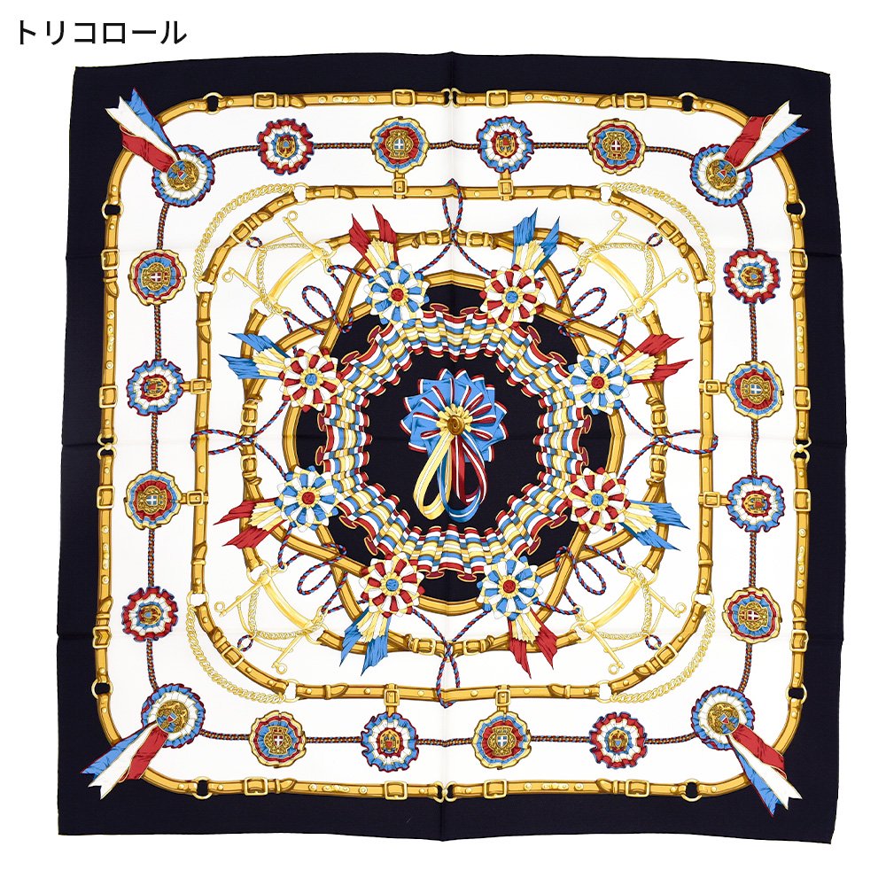 勲章とリボン(CM4-082) Marcaオリジナル 大判 シルクツイル スカーフ （全3色）の画像2