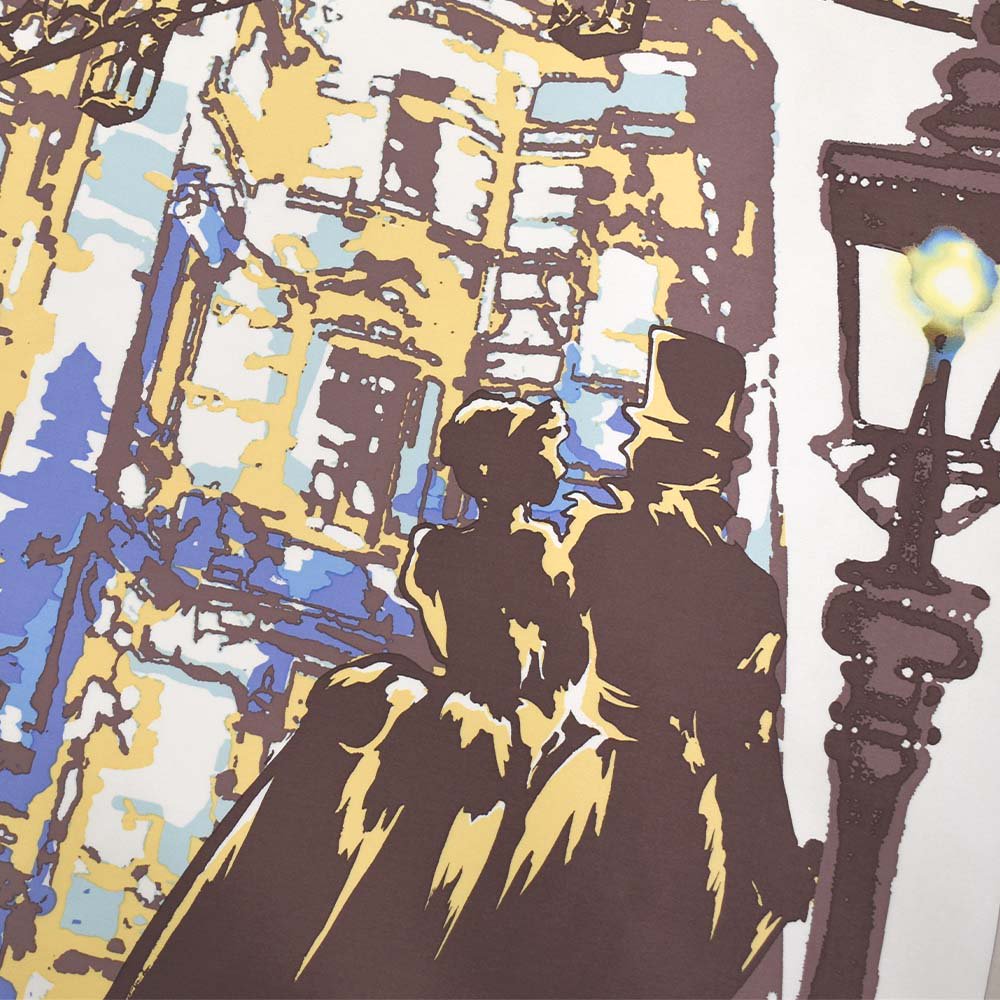 馬車道/ガス灯(FMH-227) 伝統横濱スカーフ 小判 シルクスカーフ （全3色）の画像10