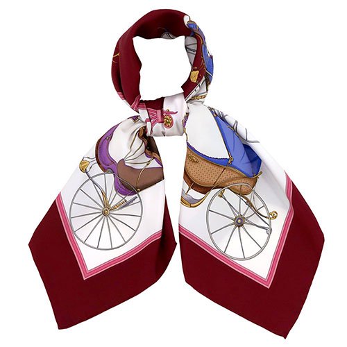 四輪馬車(CEE-225) 伝統横濱スカーフ 大判 シルクツイル スカーフ （全3色）