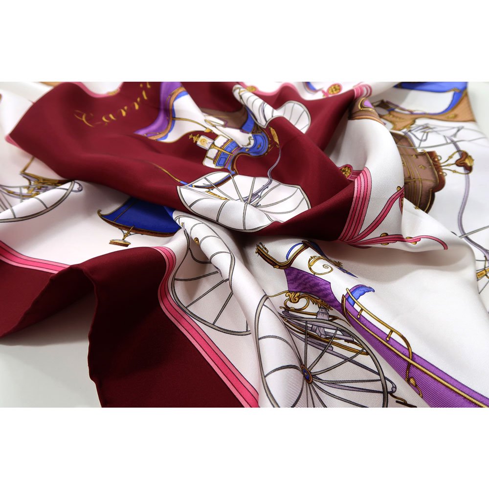 四輪馬車(CEE-225) 伝統横濱スカーフ 大判 シルクツイル スカーフ （全4色）の画像5