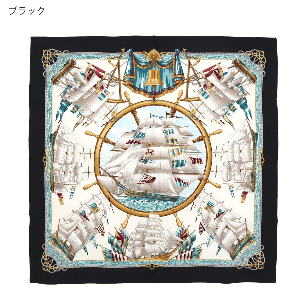 帆船(CM9-339) 伝統横濱スカーフ 大判 シルクツイル スカーフ （全3色）の画像3