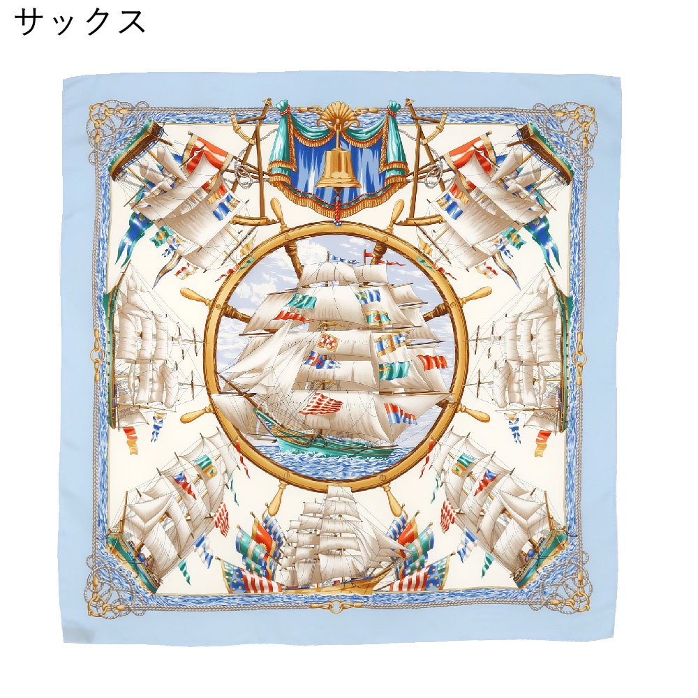 帆船(CM9-339) 伝統横濱スカーフ 大判 シルクツイル スカーフ （全3色）の画像9