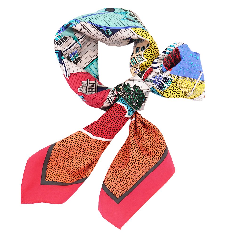 ヨコハマシティ(CM6-872) 伝統横濱スカーフ 大判 シルクツイル スカーフ （全3色）の画像3