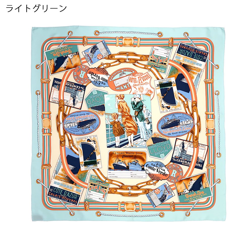 ボヤージュ(CM7-056) Marcaオリジナル 大判 シルクツイル スカーフ （全3色）の画像1