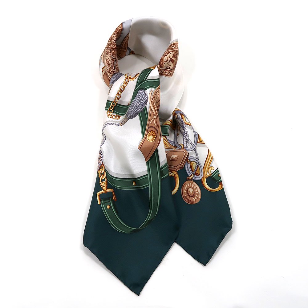 クラシックサドル(CEQ-095) 伝統横濱スカーフ 大判 シルクツイル スカーフ （全2色）の画像11