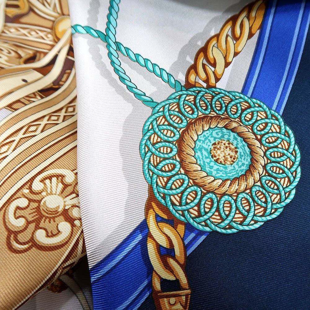 クラシックサドル(CEQ-095) 伝統横濱スカーフ 大判 シルクツイル スカーフ （全2色）の画像5