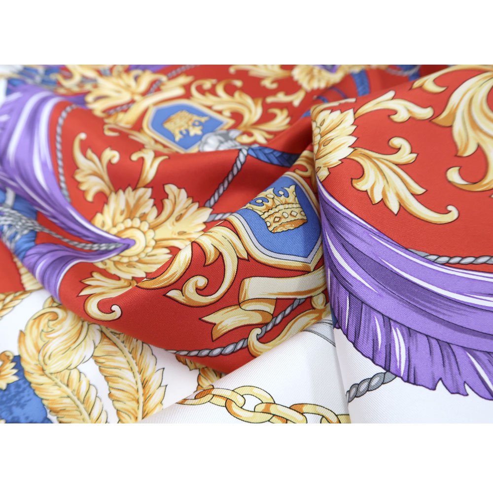 羽根冠(CM2-461) Marcaオリジナル 大判 シルクツイル スカーフ （全2色）の画像3
