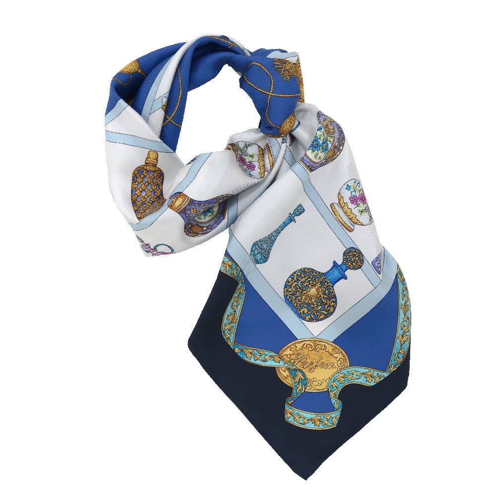 香水瓶 (CM5-329) 伝統横濱スカーフ 大判 シルクツイル スカーフ （全3色）の画像10