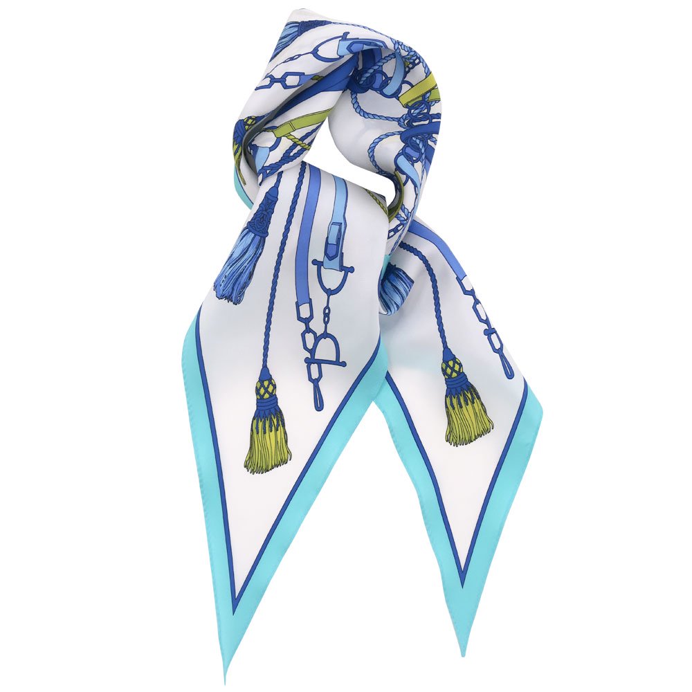 タッセル＆チャーム 菱形スカーフ (FET-061) Marcaオリジナル シルクツイル スカーフ