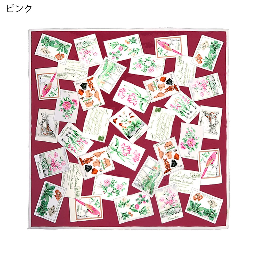 ポストカード (CM6-040) 伝統横濱スカーフ 大判 シルクデシン スカーフ （全2色）の画像2