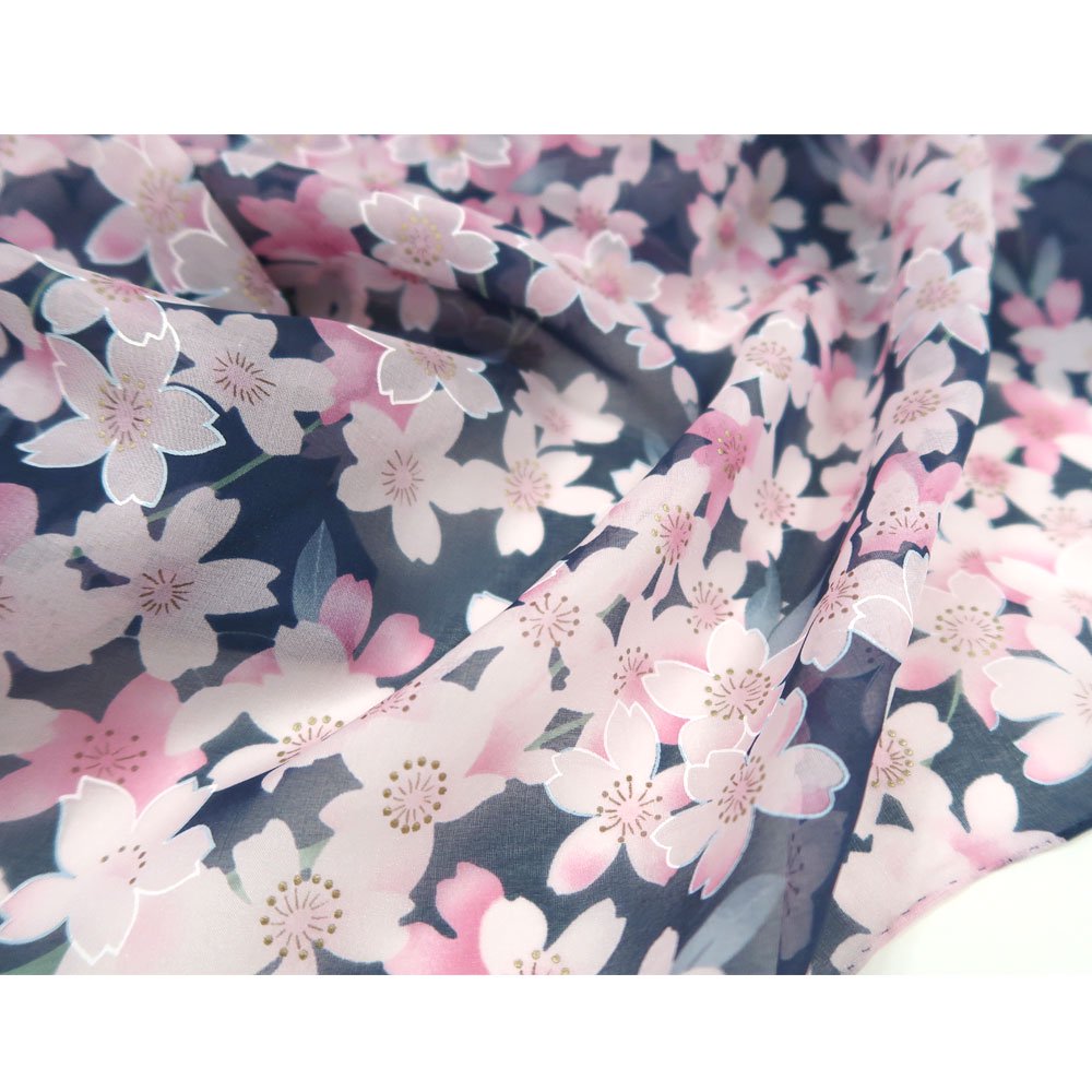 櫻花(CFD-020L) 伝統横濱スカーフ 大判 シルクローン スカーフ