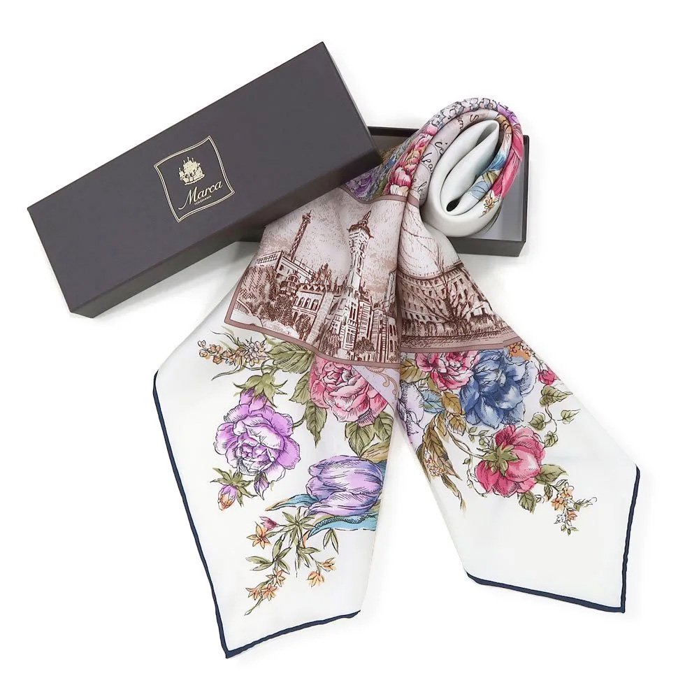 新品バラ色の暮し絹スカーフ