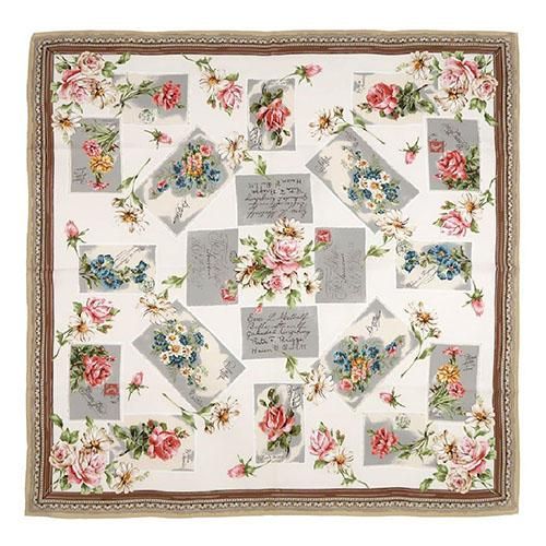 薔薇カード(CM7-026)Marcaオリジナル大判絹綾織スカーフ - 伝統横濱スカーフMarca(マルカ)公式OnlineStore ScarfSpecialiyStore 株式会社丸加
