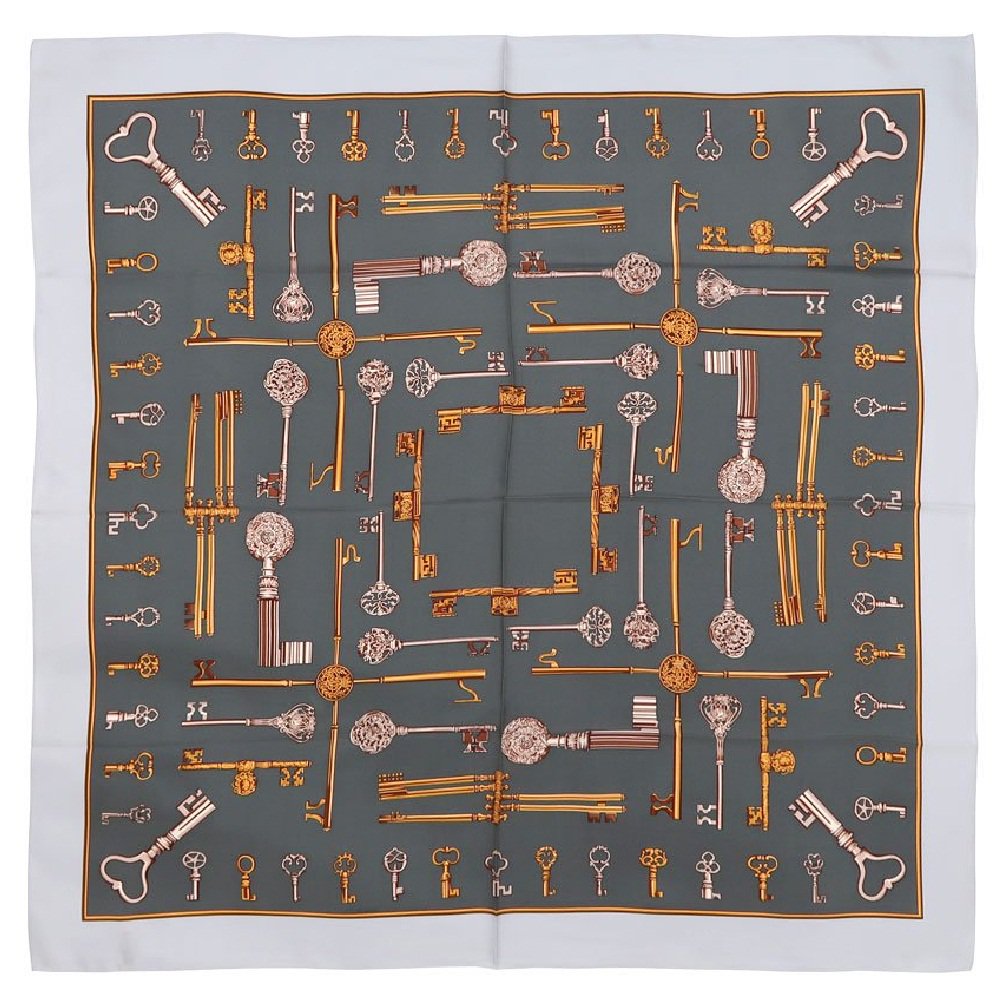 ディスプレイキー (CE0-502Ｋ) Marcaオリジナル 大判 シルクツイル スカーフ （全2色） 僅少