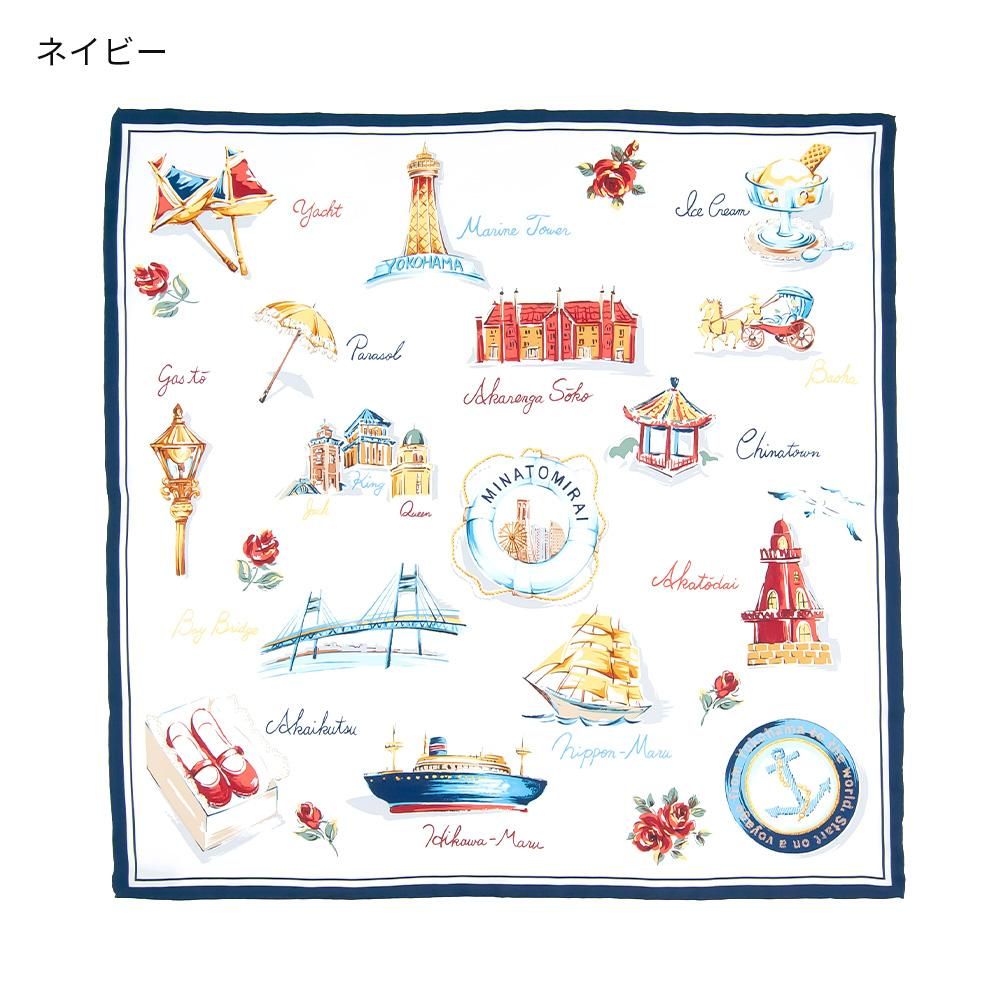 YOKOHAMA(FEH-267T)小判シルクスカーフ全2色 伝統横濱スカーフ YOKOHAMA(FEH-267T)小判シルクスカーフ全2色 伝統横濱スカーフ