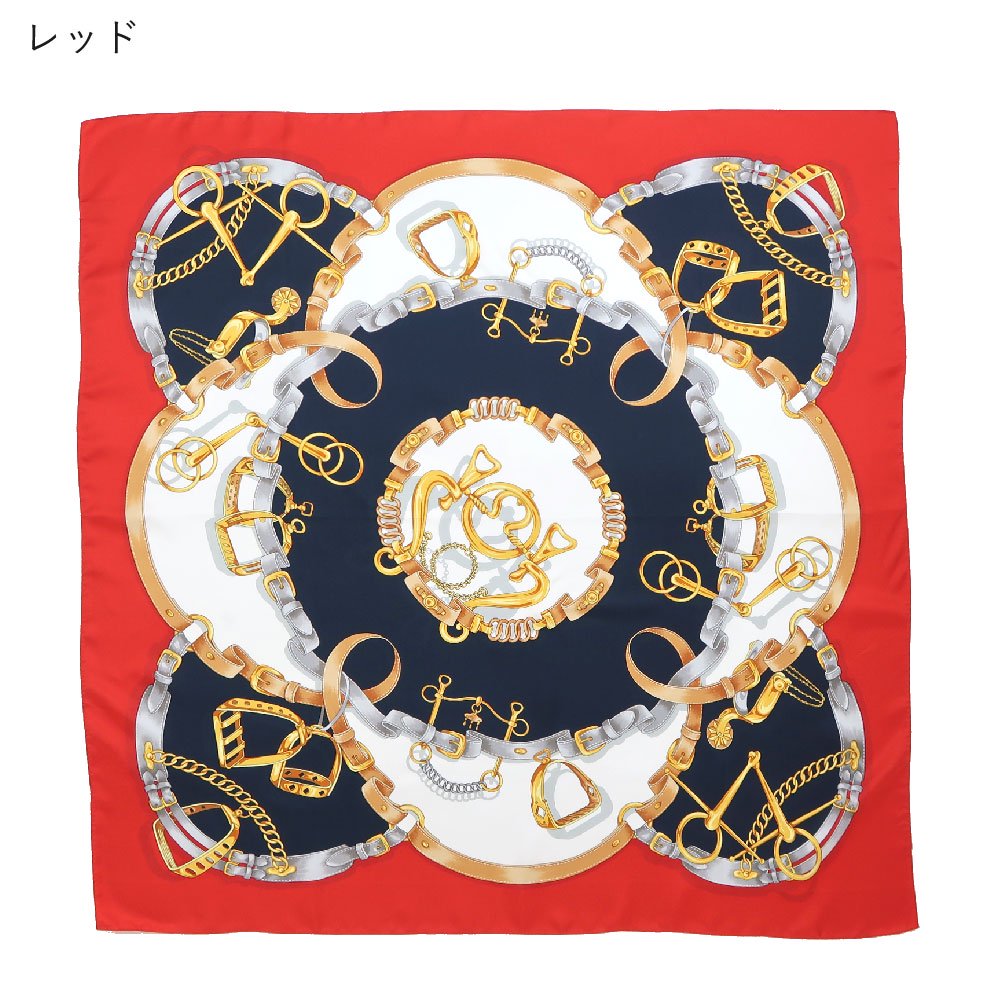 ビットベルト円構図(CE0-413) Marcaオリジナル 大判  シルクツイル スカーフ （全2色）の画像7