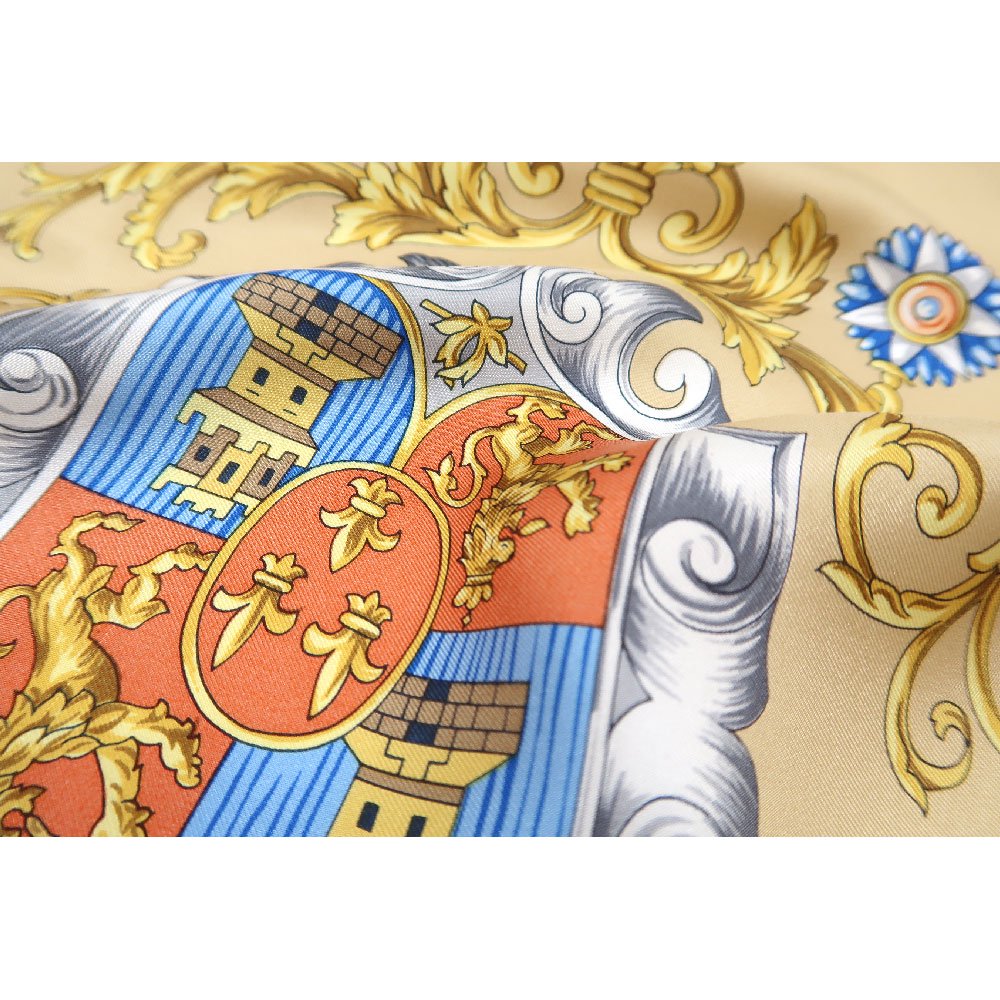 クツワと鞍(CM4-083) Marcaオリジナル 大判  シルクツイル スカーフ （全2色）の画像10