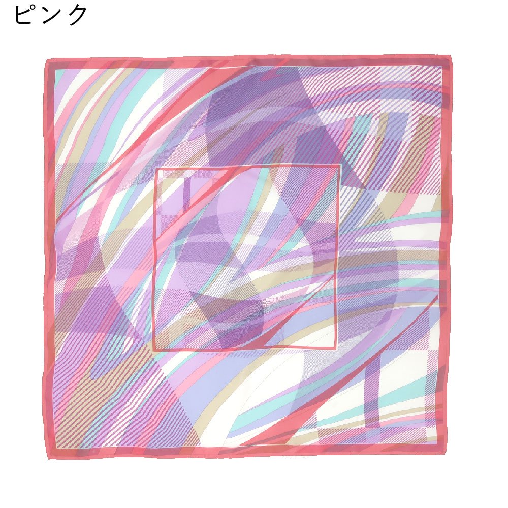幾何チェックミックス(CGF-157) Marcaオリジナル 大判 シルクツイル スカーフ （全2色）の画像9