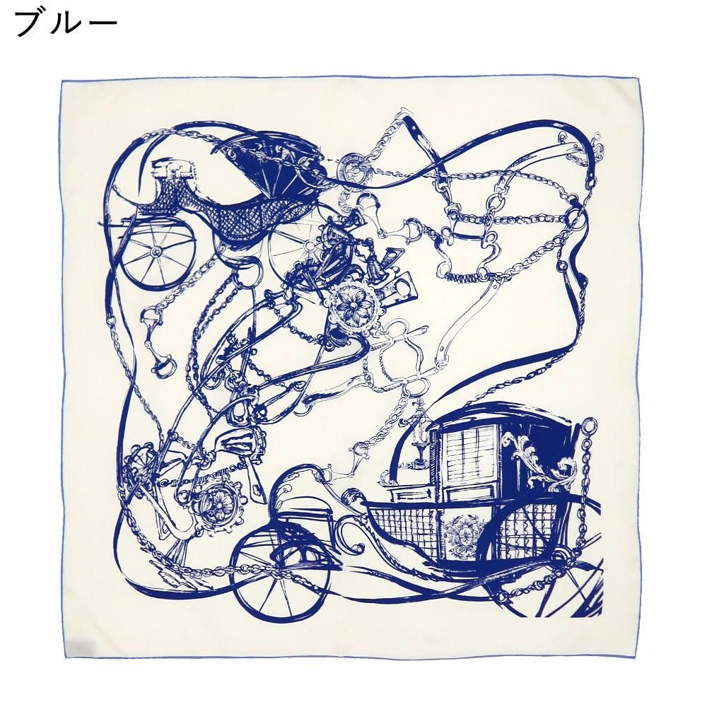 手描き馬車(CEQ-097)Marcaオリジナル大判絹綾織りスカーフ全2色 手描き馬車(CEQ-097)Marcaオリジナル大判絹綾織りスカーフ全2色