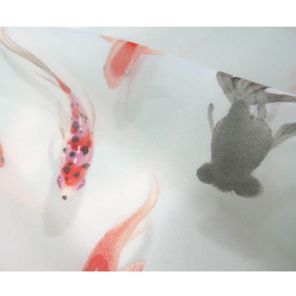 深堀隆介　金魚画スカーフ 香澄(かすみ) (CQP-146L)  大判 シルクローン コラボレーションスカーフの画像8
