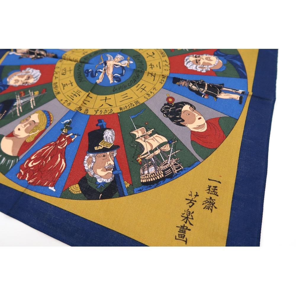 万国の当物 横濱絵バンダナ(ZX3-374) 伝統横濱スカーフ 万国の当物 横濱絵バンダナ(ZX3-374) 伝統横濱スカーフ