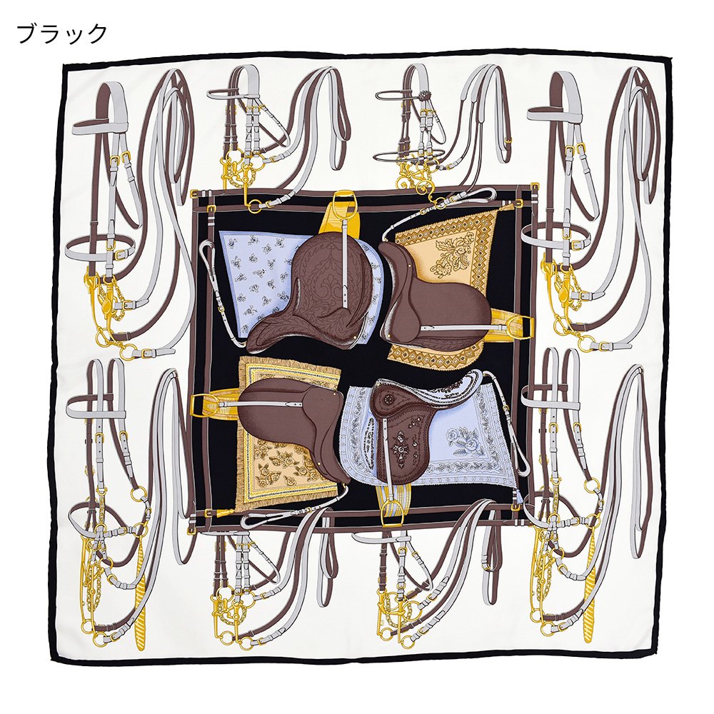 鞍とベルト (CEU-068) 伝統横濱スカーフ シルクスカーフ （全2色）の画像2