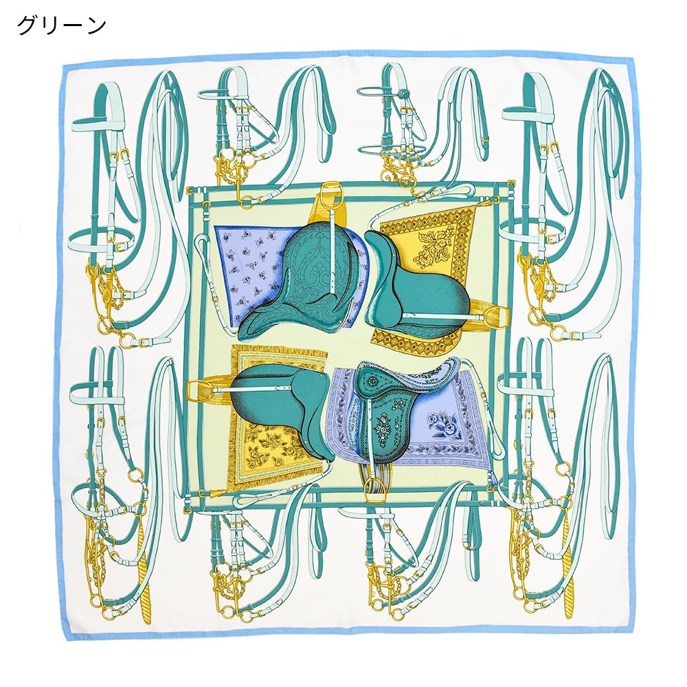 鞍とベルト (CEU-068) 伝統横濱スカーフ シルクスカーフ （全2色）の画像8