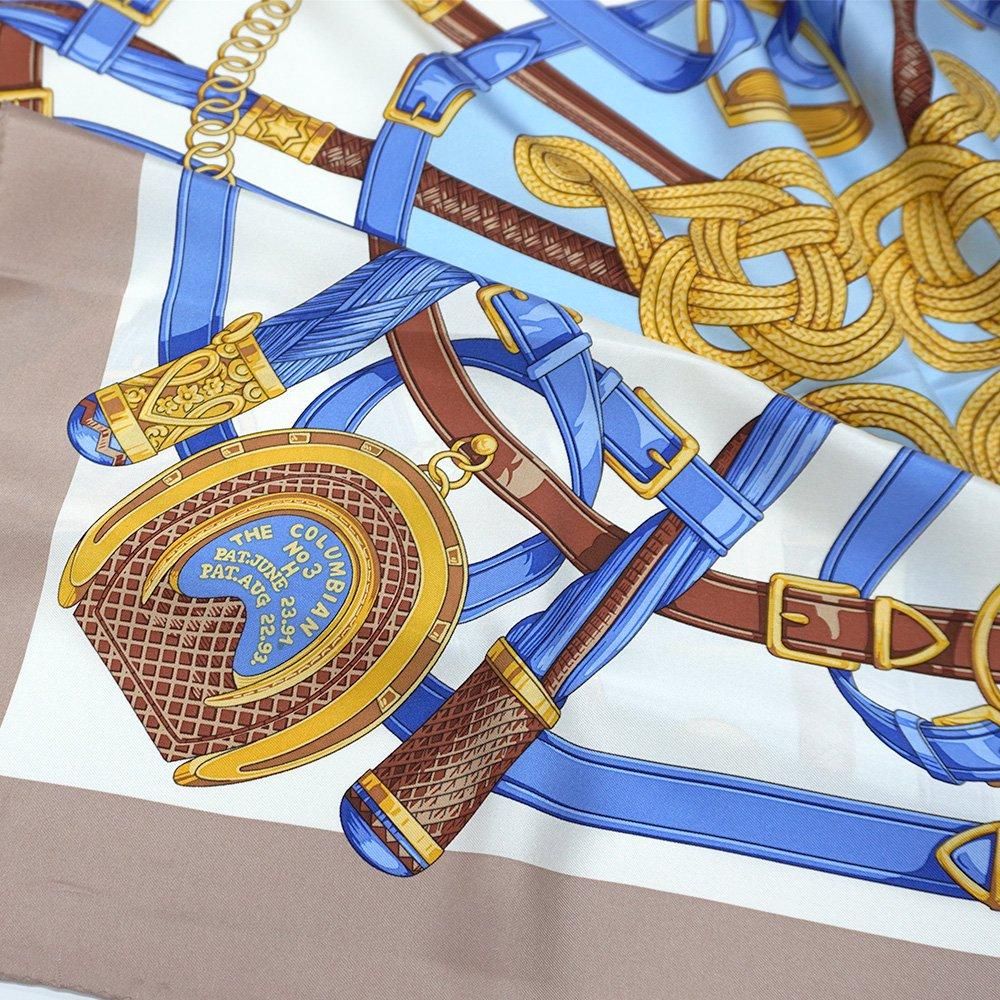 馬具デザイン シルクスカーフ 80cm HERMES シルクスカーフ 馬具デザイン 赤