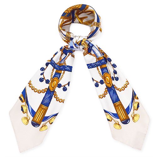ステッキ＆ベルト(CM5-806) Marcaオリジナル 大判 シルクツイル スカーフ（全2色）