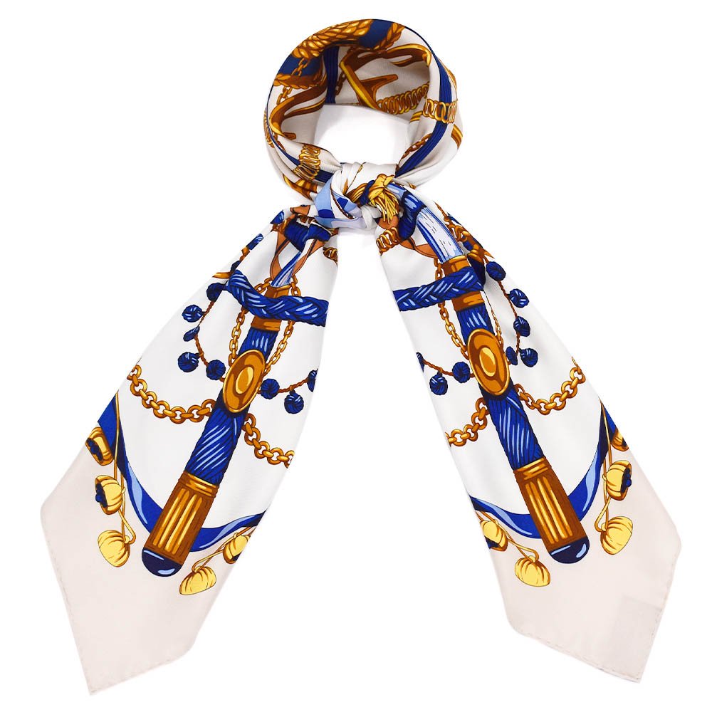 ステッキ＆ベルト(CM5-806) Marcaオリジナル 大判 シルクツイル スカーフ（全2色）の画像1