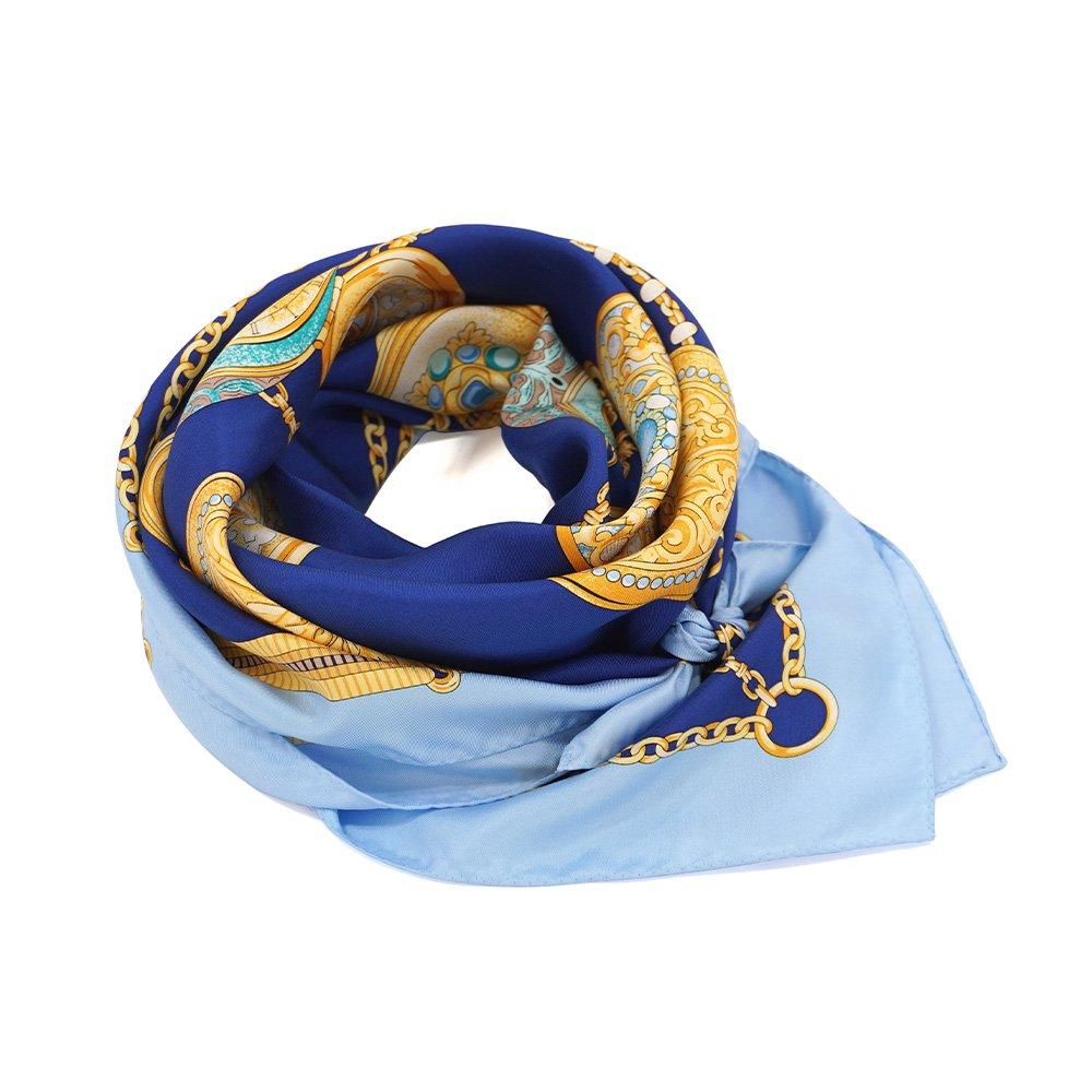 懐中時計(CET-052) 伝統横濱スカーフ 大判 シルクツイル スカーフ