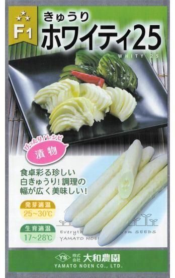 白キュウリの種【ホワイティ25】〔F1〕 - 種の専門店 松尾農園