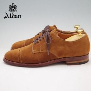 美品ALDEN Brogue スエードVチップバリーラスト7E