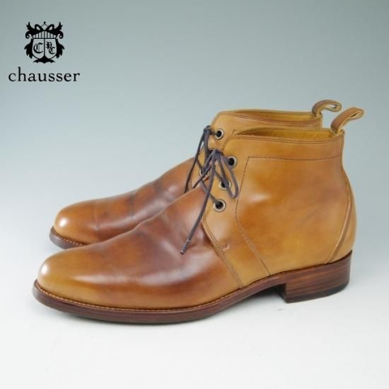 極上☆ショセ 42/26cm/コードバン/ナチュラル/チャッカブーツ/Chausser