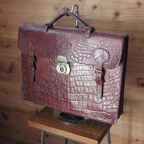 mulberry マルベリー　ビジネスバッグ　クロコ型押し