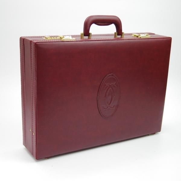 お気に入り ビジネス レザー 極美品☆カルティエ/Cartier【マストライン/アタッシュケース】カルティエレッド/ボルドー/メンズ バッグ☆N5014 高級中古革靴の買取販売店舗|studio.CBR代官山 - バッグ